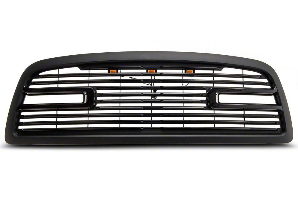 RedRock Boss Upper Replacement Grille with LED DRL; Matte Black (09-12 RAM 1500)