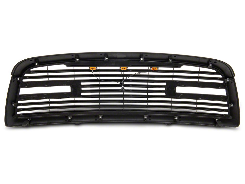 RedRock Boss Upper Replacement Grille with LED DRL; Matte Black (09-12 RAM 1500)