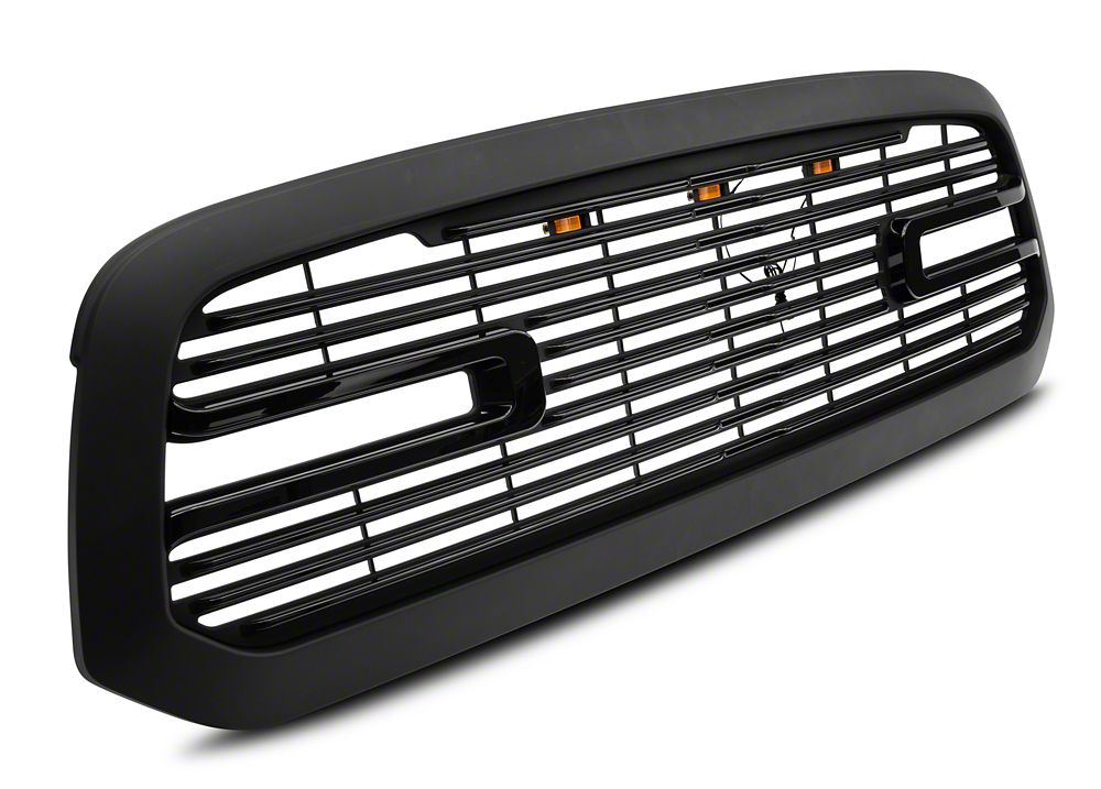 RedRock Boss Upper Replacement Grille with LED DRL; Matte Black (13-18 RAM 1500, Excluding Rebel)