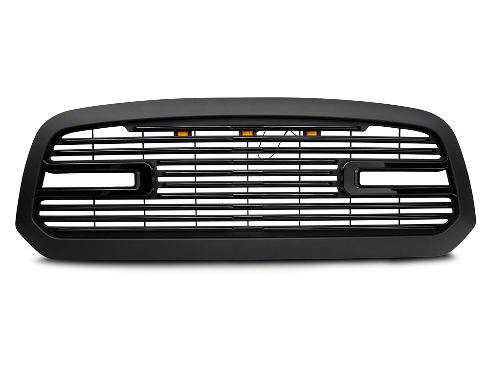 RedRock Boss Upper Replacement Grille with LED DRL; Matte Black (13-18 RAM 1500, Excluding Rebel)