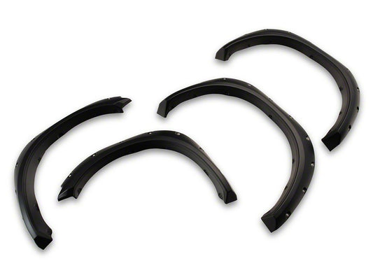 RedRock Pocket Style Fender Flares; Smooth Black (09-18 RAM 1500, Excluding Rebel)