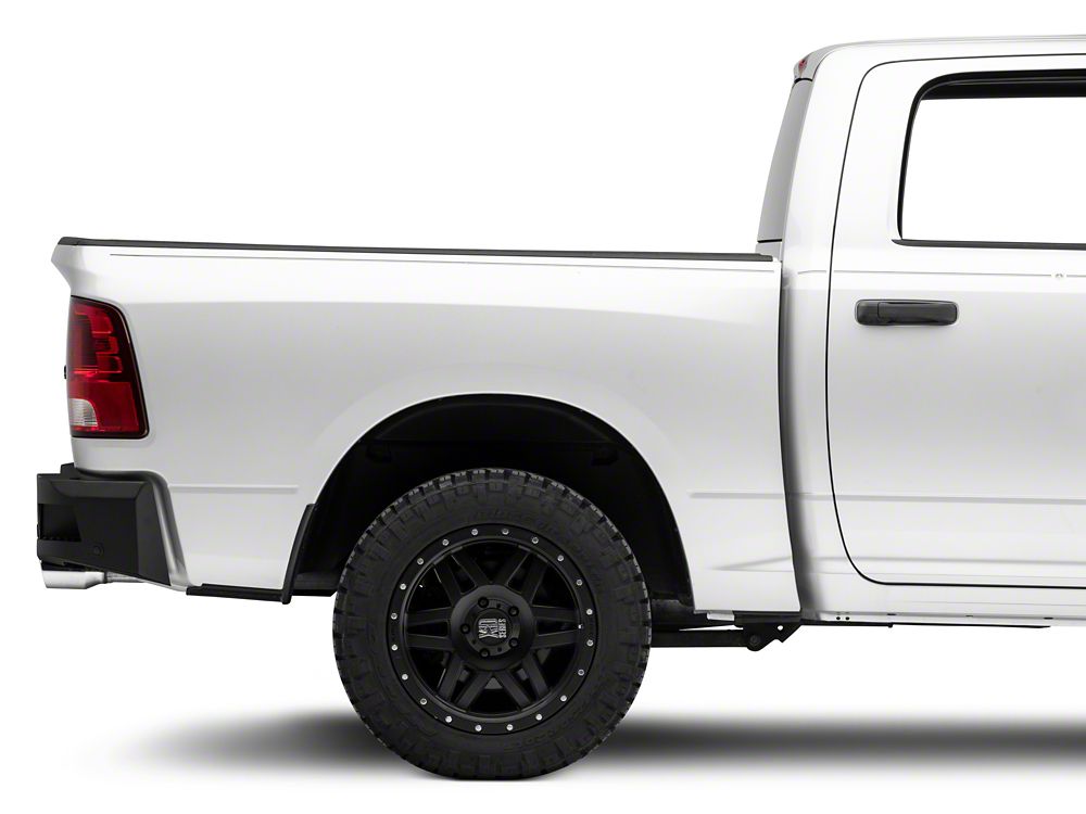 RAM Licensed by RedRock Extreme HD Rear Bumper with RAM Logo; Textured Black (09-18 RAM 1500)