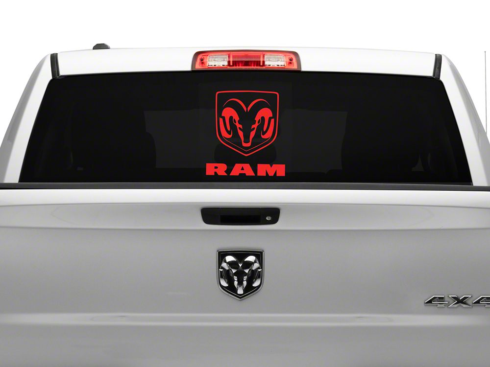 RAM Licensed by RedRock Large RAM Head with Logo; Red (02-18 RAM 1500)