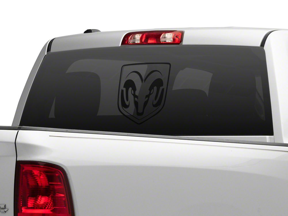 RAM Licensed by RedRock Large RAM Head Logo; Matte Black (02-18 RAM 1500)
