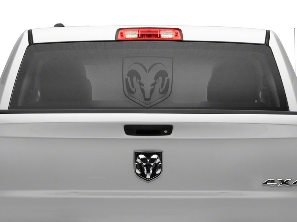 RAM Licensed by RedRock Large RAM Head Logo; Matte Black (02-18 RAM 1500)