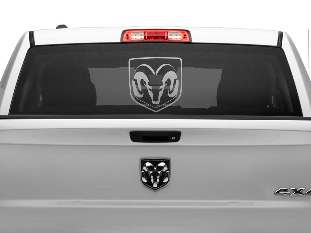 RAM Licensed by RedRock Large RAM Head Logo; Frosted (02-18 RAM 1500)