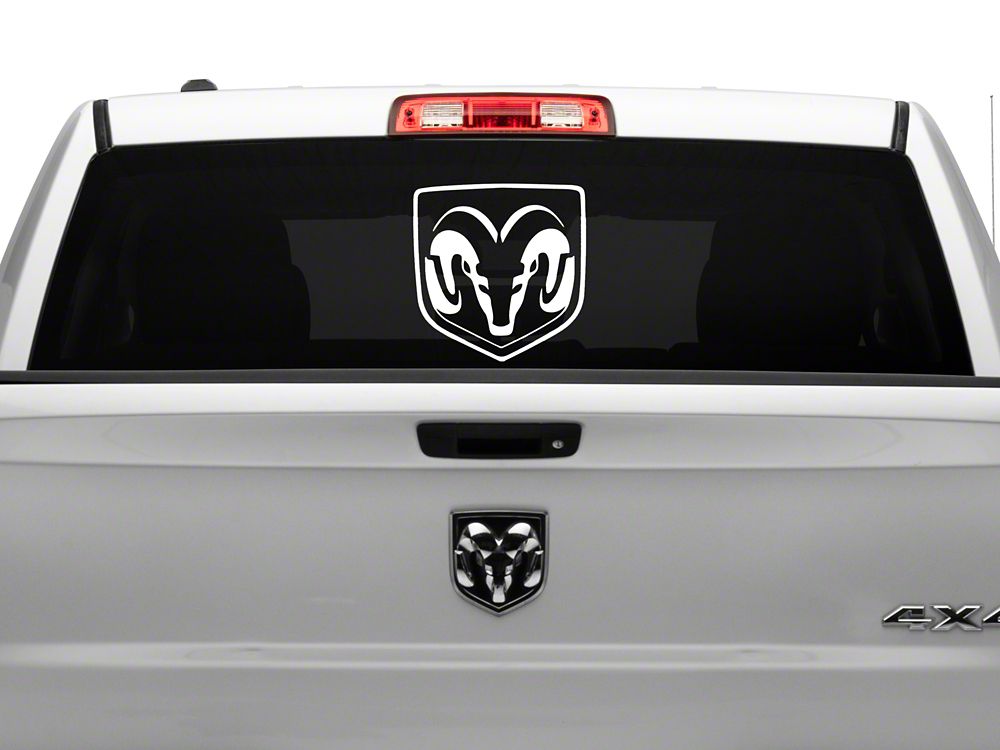 RAM Licensed by RedRock Large RAM Head Logo; White (02-18 RAM 1500)