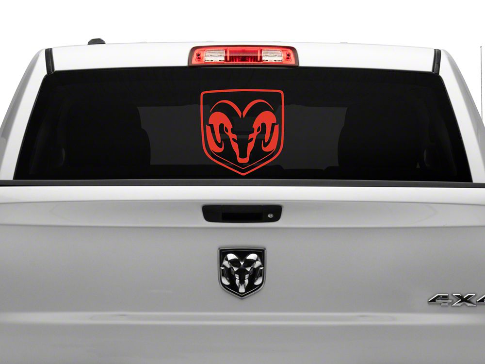 RAM Licensed by RedRock Large RAM Head Logo; Red (02-18 RAM 1500)