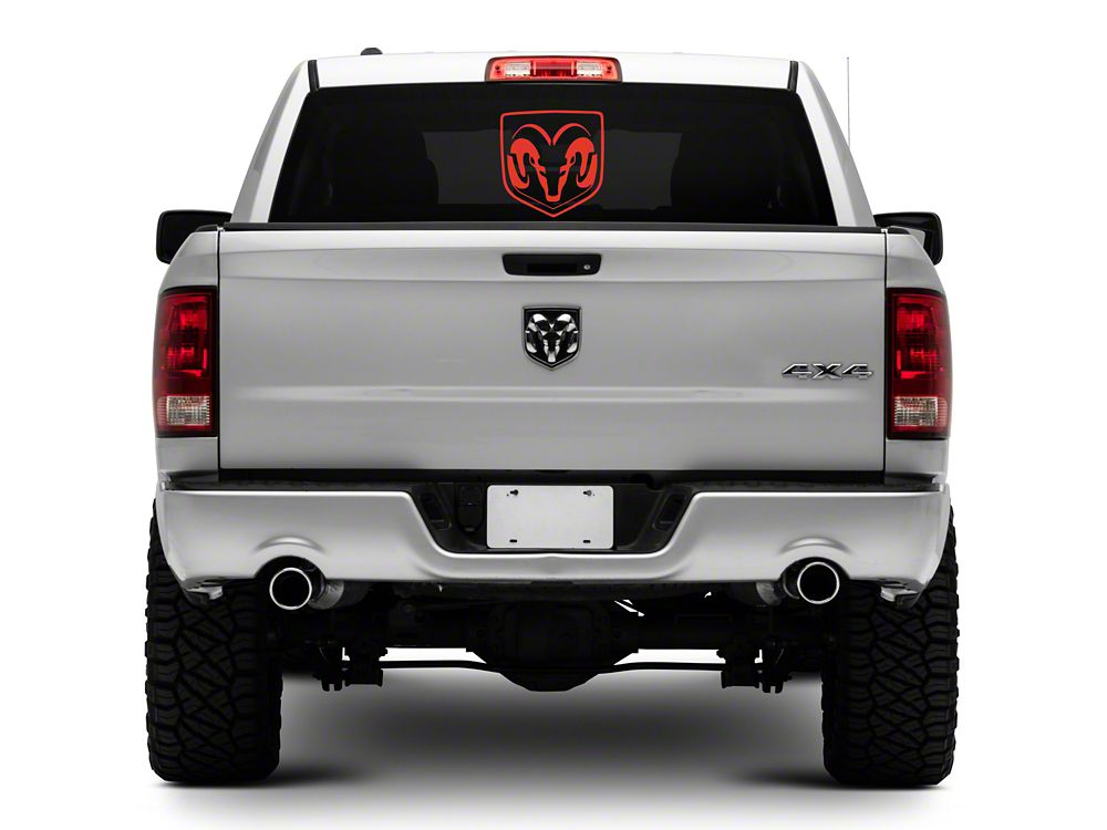 RAM Licensed by RedRock Large RAM Head Logo; Red (02-18 RAM 1500)