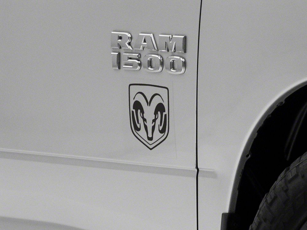 RAM Licensed by RedRock Small RAM Head Logo; Matte Black (02-18 RAM 1500)