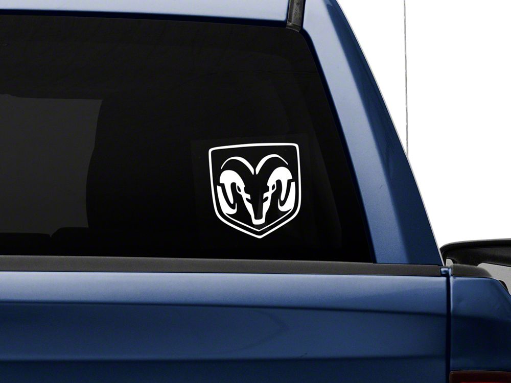 RAM Licensed by RedRock Small RAM Head Logo; White (02-18 RAM 1500)