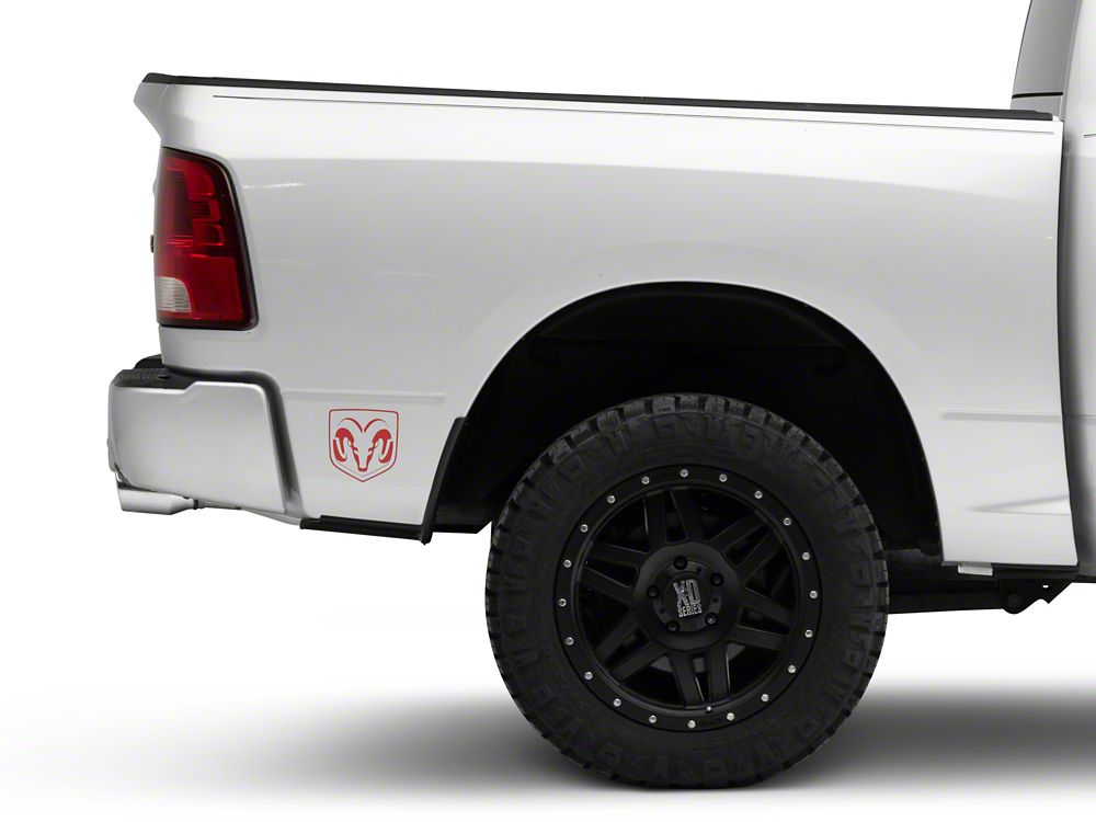 RAM Licensed by RedRock Small RAM Head Logo; Red (02-18 RAM 1500)