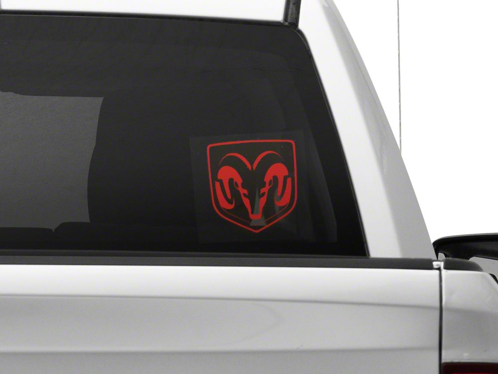RAM Licensed by RedRock Small RAM Head Logo; Red (02-18 RAM 1500)