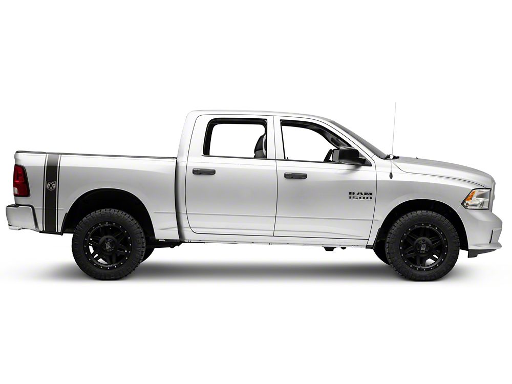 RAM Licensed by RedRock RAM Head Vertical Stripe; Matte Black (02-18 RAM 1500)