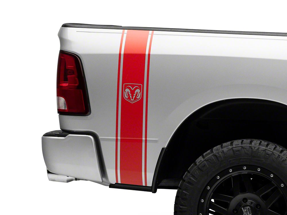 RAM Licensed by RedRock RAM Head Vertical Stripe; Red (02-18 RAM 1500)