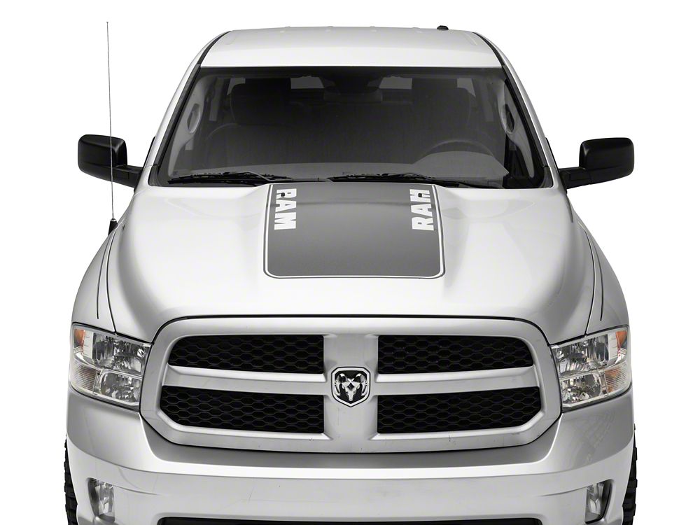 RAM Licensed by RedRock Hood Decal with RAM Logo; Anthracite (09-18 RAM 1500, Excluding Rebel)