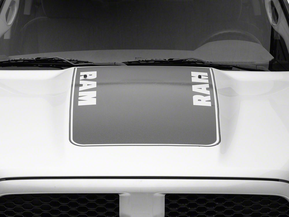 RAM Licensed by RedRock Hood Decal with RAM Logo; Anthracite (09-18 RAM 1500, Excluding Rebel)