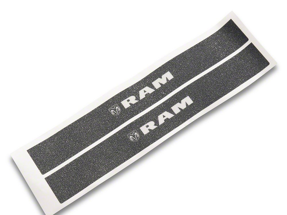 RAM Licensed by RedRock Door Sill Body Shield Decal; White (02-18 RAM 1500)