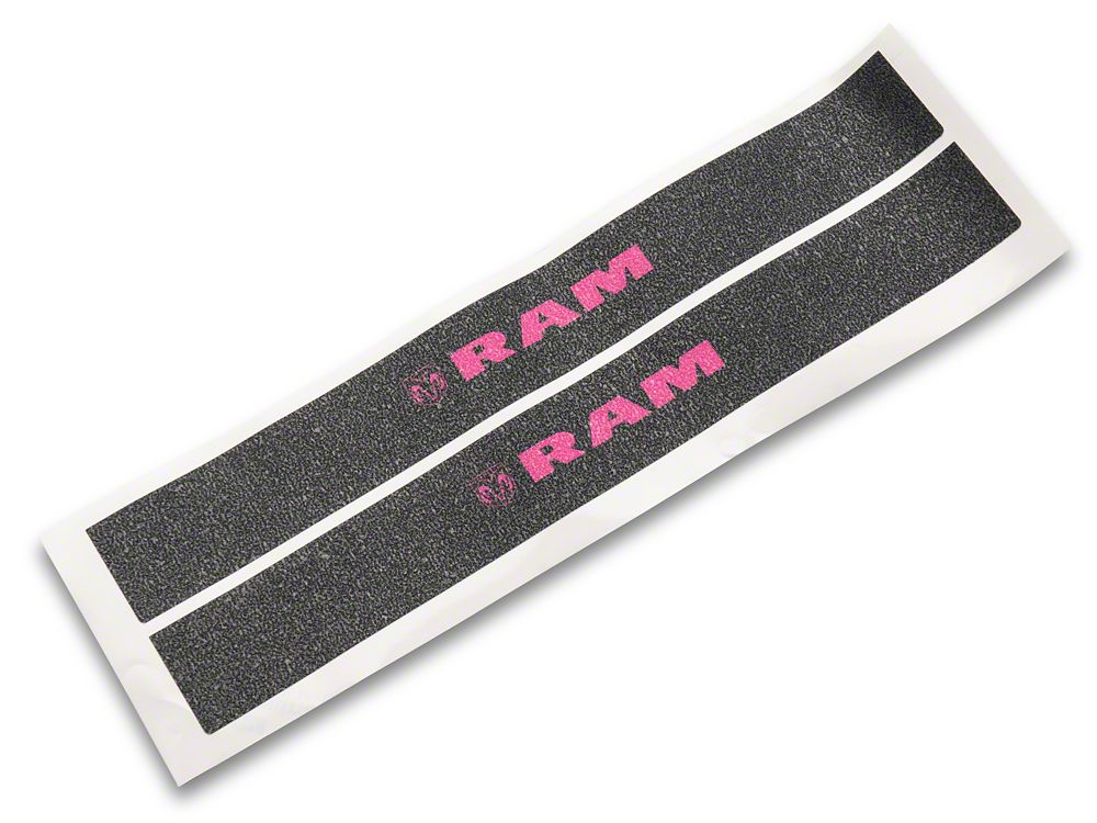 RAM Licensed by RedRock Door Sill Body Shield Decal; Pink (02-18 RAM 1500)