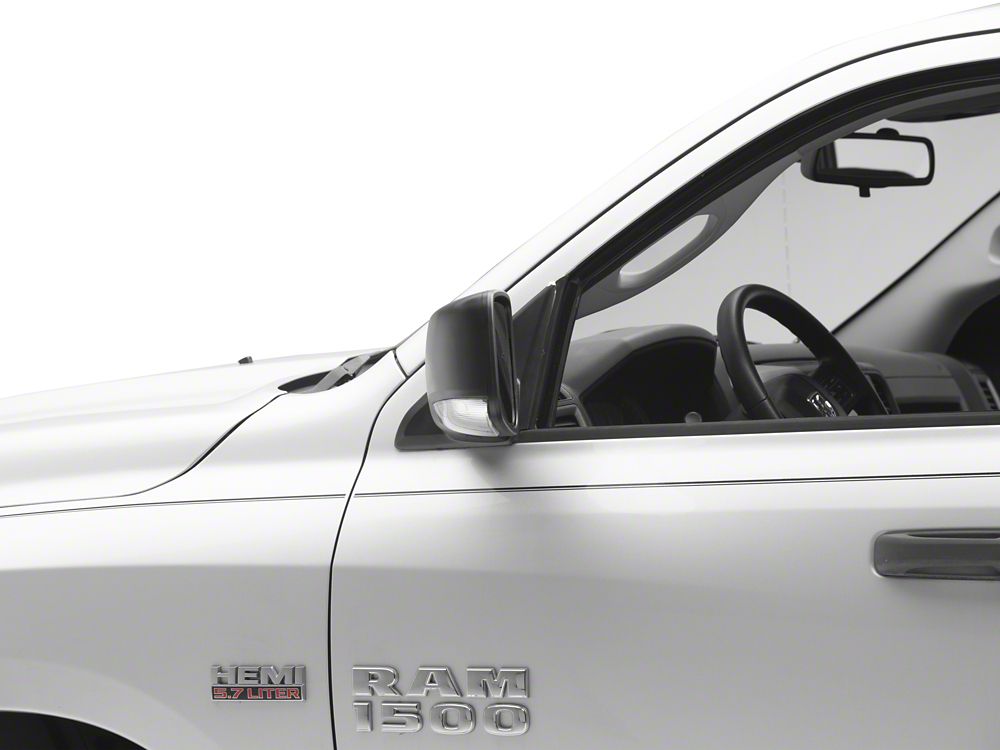 RedRock Powered Heated Mirror; Driver Side; Black (13-18 RAM 1500)