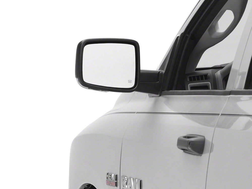 RedRock Powered Heated Mirror; Driver Side; Black (13-18 RAM 1500)