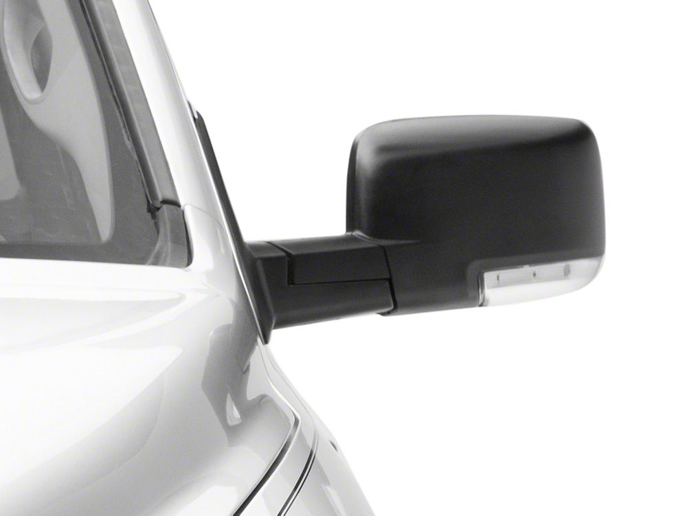 RedRock Powered Heated Manual Folding Mirror; Passenger Side; Black (13-18 RAM 1500)