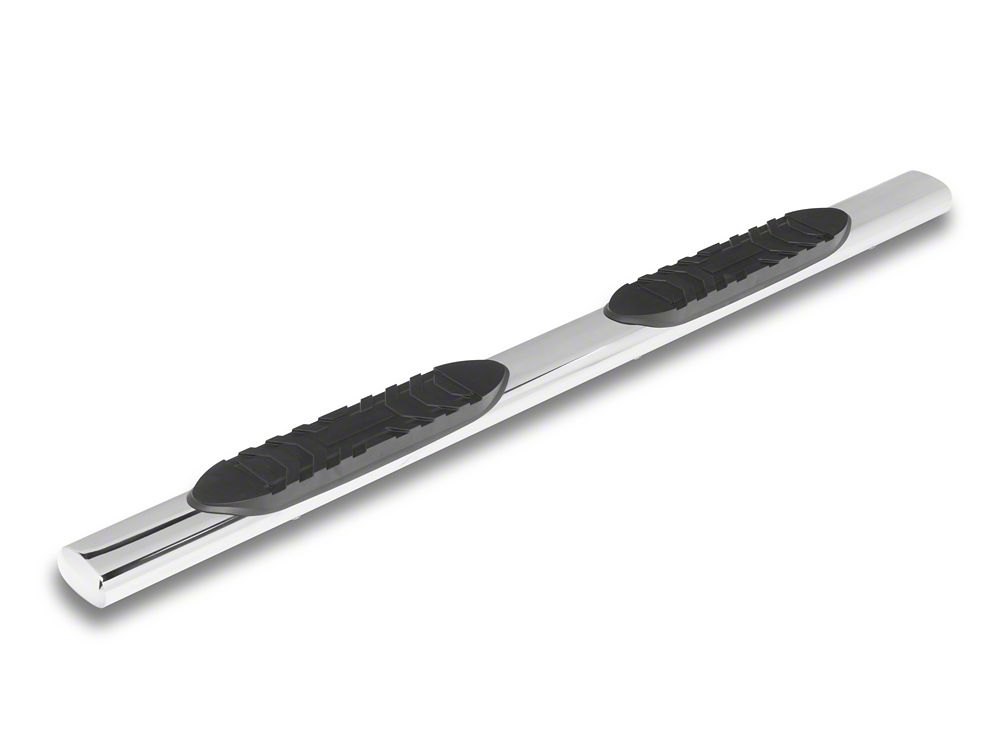 RedRock 5-Inch Oval Straight End Side Step Bars; Stainless Steel (19-25 RAM 1500 Quad Cab)