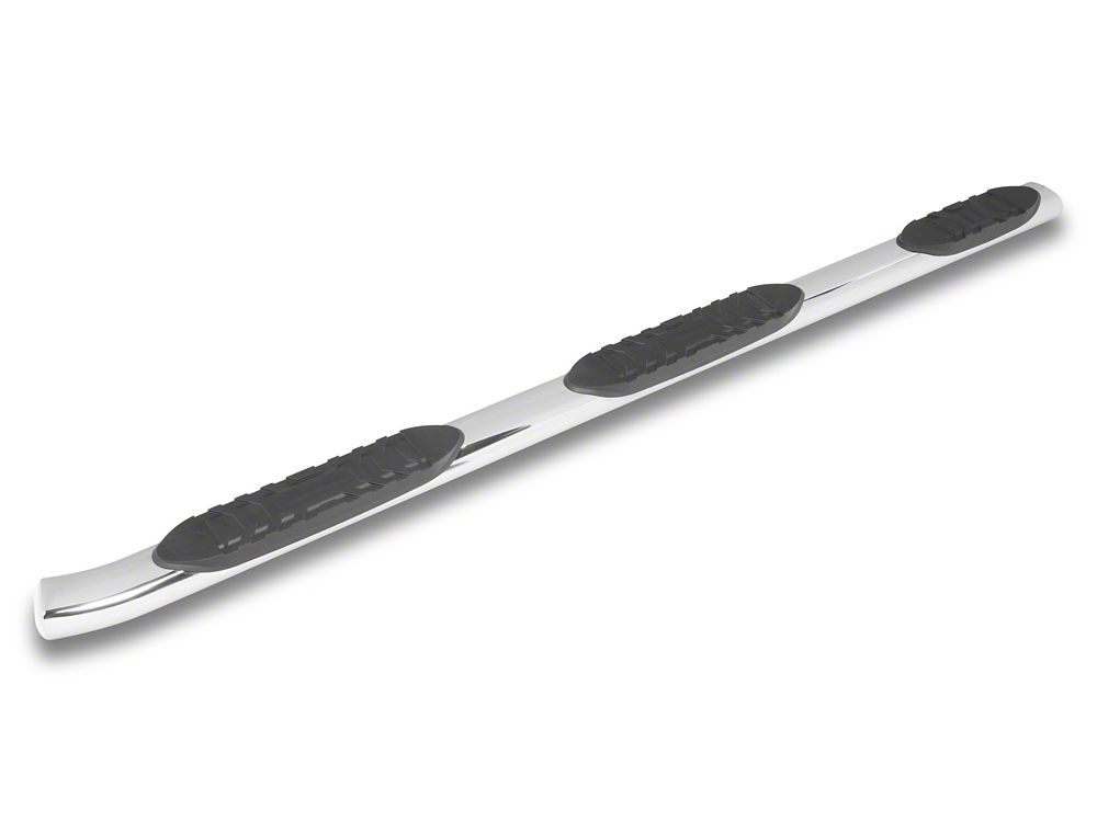RedRock 5-Inch Oval Bent End Wheel to Wheel Side Step Bars; Stainless Steel (19-25 RAM 1500 Quad Cab)