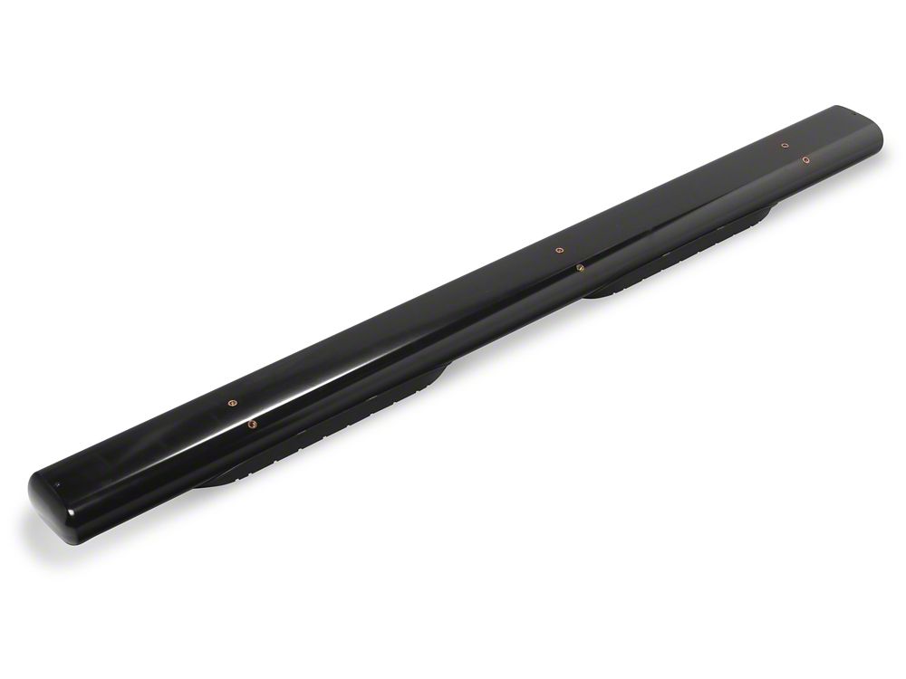 RedRock 6-Inch Oval Straight End Side Step Bars; Black (19-25 RAM 1500 Quad Cab)