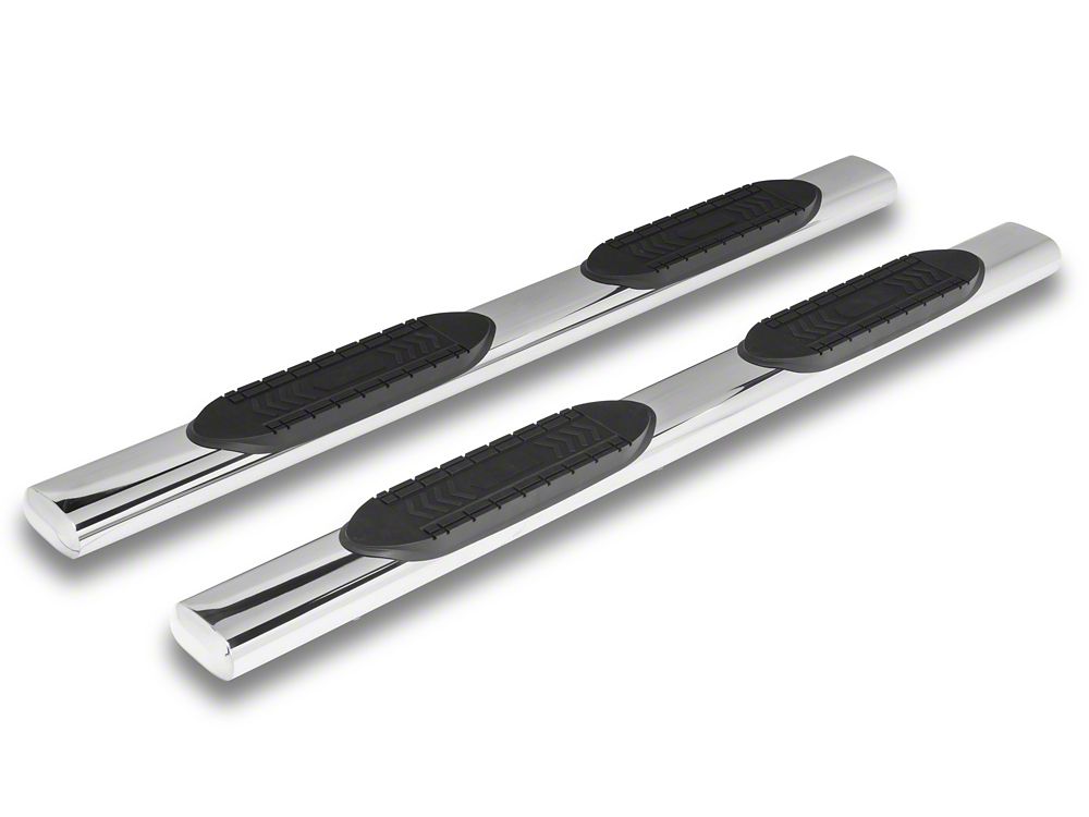RedRock 6-Inch Oval Straight End Side Step Bars; Stainless Steel (19-25 RAM 1500 Quad Cab)