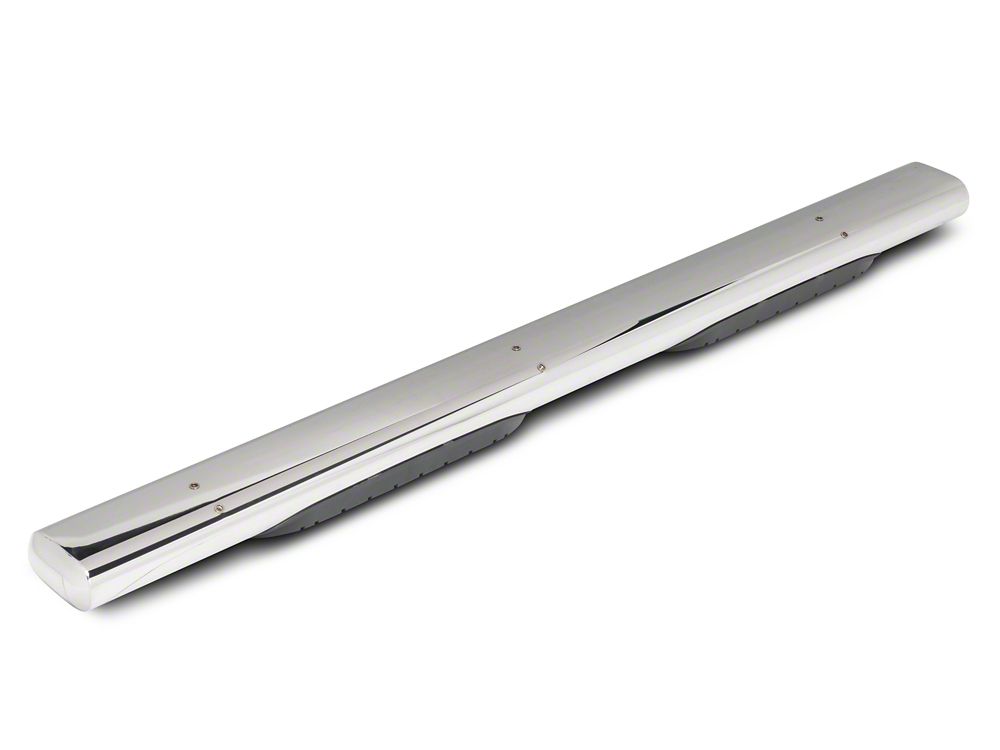RedRock 6-Inch Oval Straight End Side Step Bars; Stainless Steel (19-25 RAM 1500 Quad Cab)