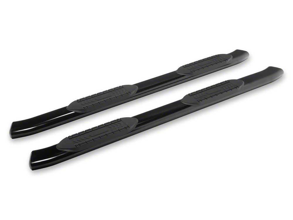 RedRock 6-Inch Oval Bent End Side Step Bars; Black (19-25 RAM 1500 Crew Cab)