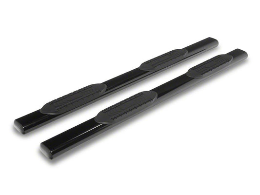 RedRock 6-Inch Oval Bent End Side Step Bars; Black (19-25 RAM 1500 Crew Cab)