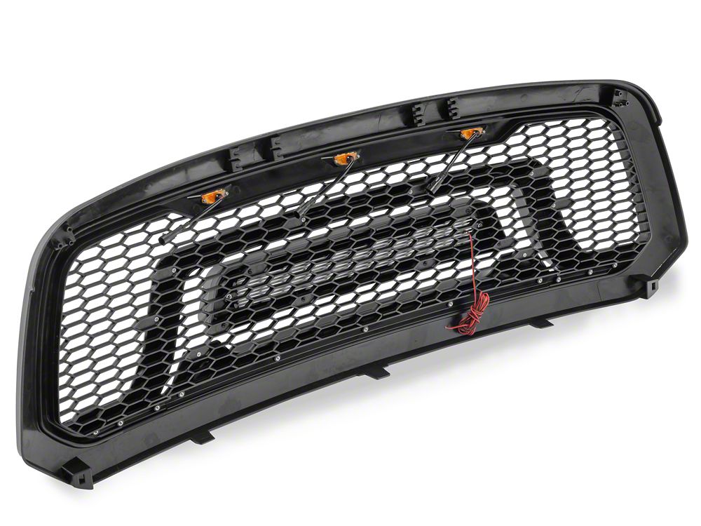 RedRock Armor Upper Replacement Grille with LED Off Road Lights and DRL (13-18 RAM 1500, Excluding Rebel)