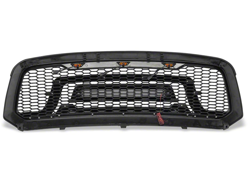 RedRock Armor Upper Replacement Grille with LED Off Road Lights and DRL (13-18 RAM 1500, Excluding Rebel)