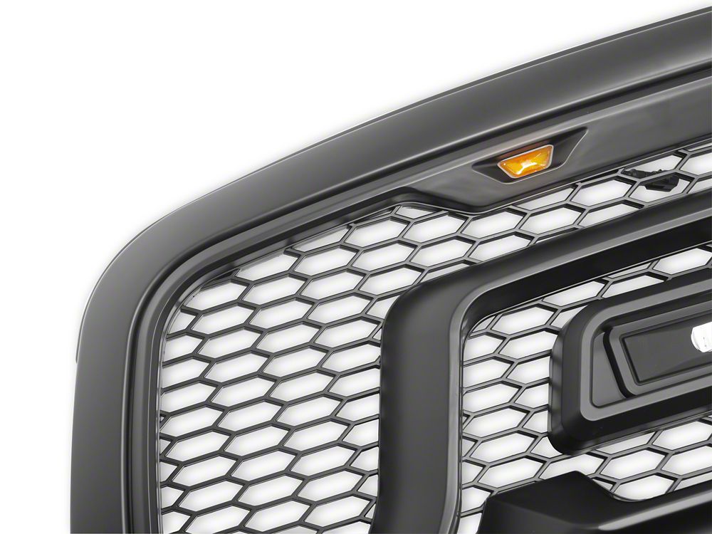 RedRock Armor Upper Replacement Grille with LED Off Road Lights and DRL (13-18 RAM 1500, Excluding Rebel)
