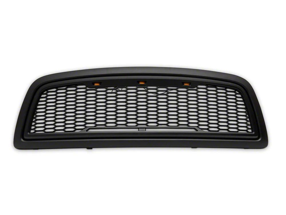 RedRock Baja Upper Replacement Grille with LED Lighting; Matte Black (09-12 RAM 1500)