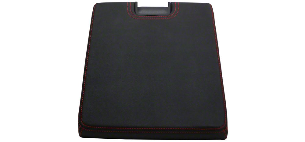 RedRock Alterum Series Center Console Top Lid; Black with Red Stitching (07-13 Silverado 1500 w/ Bench Seat)