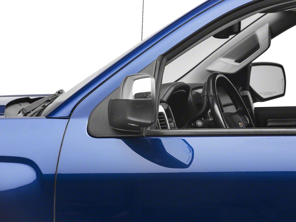 RedRock Top Half Standard Mirror Covers; Chrome (14-18 Silverado 1500)
