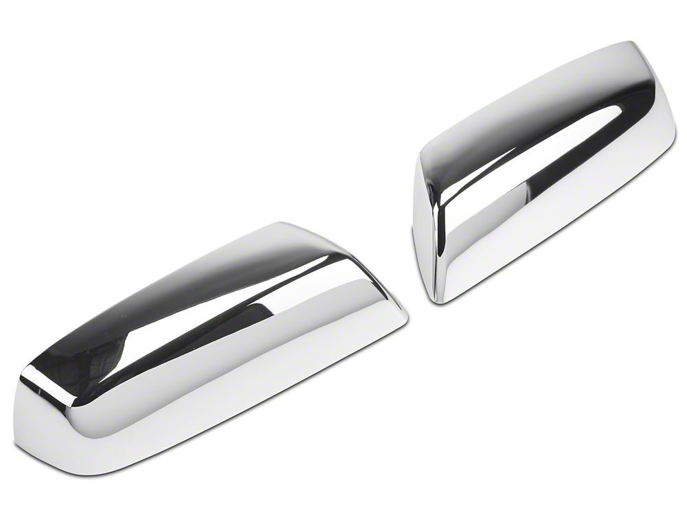 RedRock Top Half Standard Mirror Covers; Chrome (14-18 Silverado 1500)