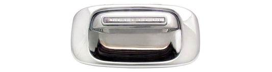 RedRock Chrome LED Tailgate Handle; Red LED; Clear (99-06 Sierra 1500)