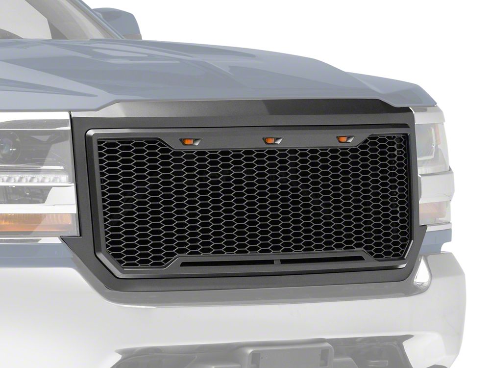 Munirater Chrome Mesh Grille For Chevrolet Silverado 1500 (2016-2018) - Front Bumper Replacement