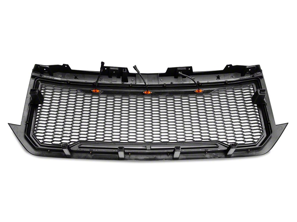 RedRock Baja Upper Replacement Grille with LED Lighting; Charcoal (16-18 Silverado 1500)