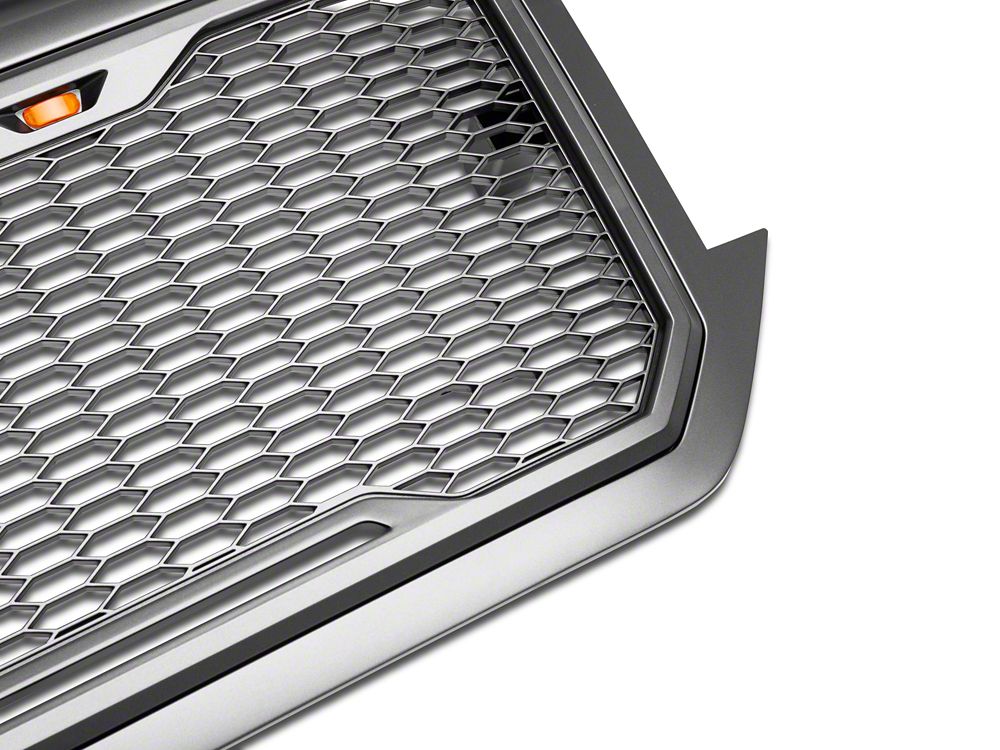 RedRock Baja Upper Replacement Grille with LED Lighting; Charcoal (16-18 Silverado 1500)