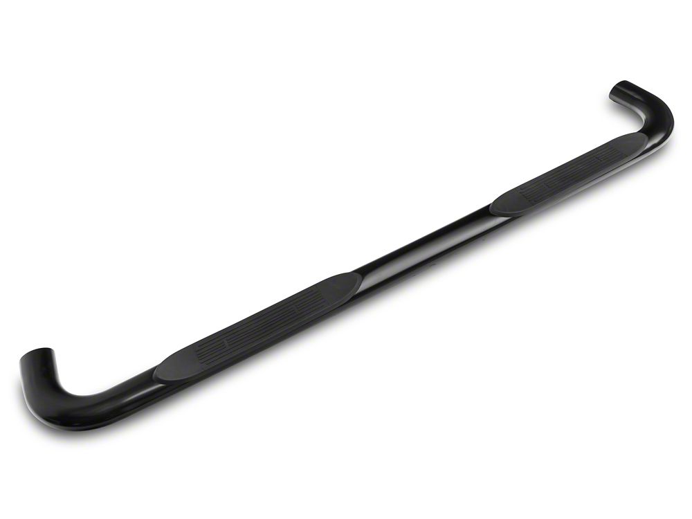 RedRock 4-Inch Oval Bent End Side Step Bars; Black (19-25 Silverado 1500 Crew Cab)