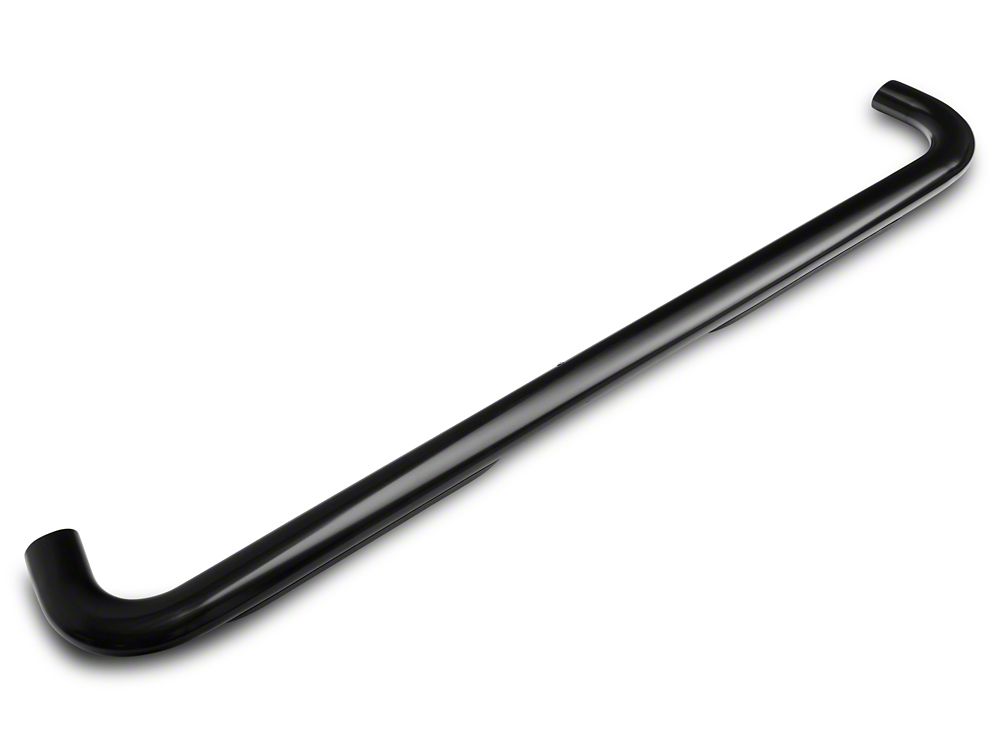 RedRock 4-Inch Oval Bent End Side Step Bars; Black (19-25 Silverado 1500 Crew Cab)