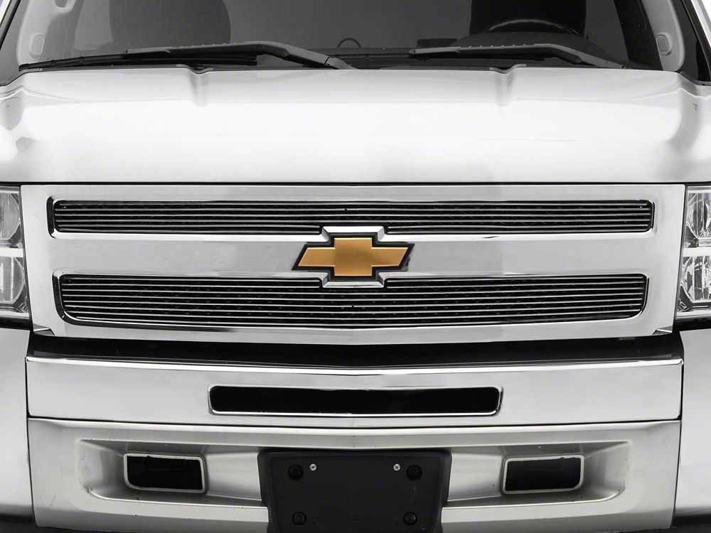 RedRock Upper Overlay Grille; Polished (07-13 Silverado 1500)