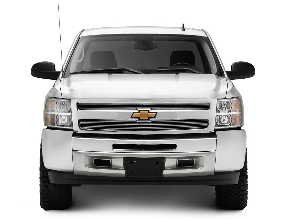 RedRock Upper Overlay Grille; Polished (07-13 Silverado 1500)