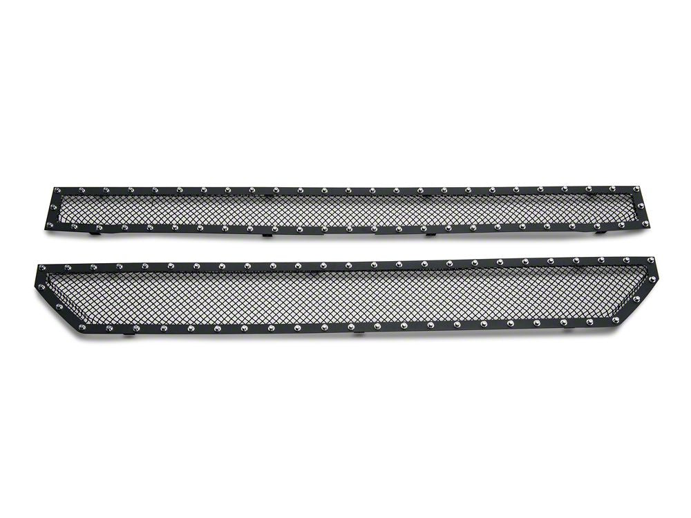 RedRock Wire Mesh Upper Overlay Grille with Rivets; Black (16-18 Silverado 1500 w/o Z71 Package)