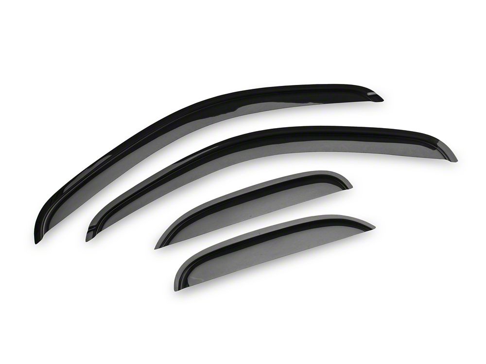 RedRock Window Deflectors; Front and Rear; Smoked (07-13 Silverado 1500 Extended Cab)